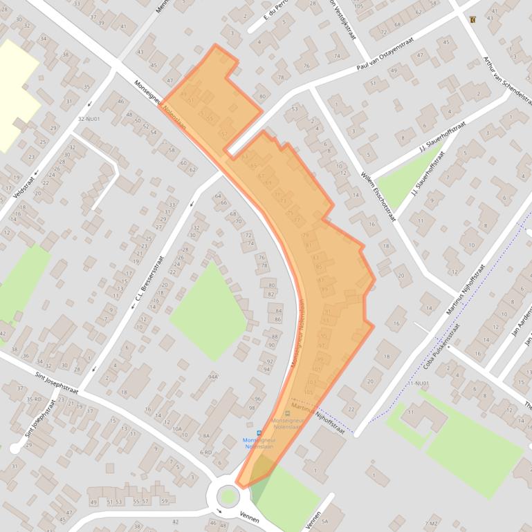 Kaart van postcodegebied 5103BL.