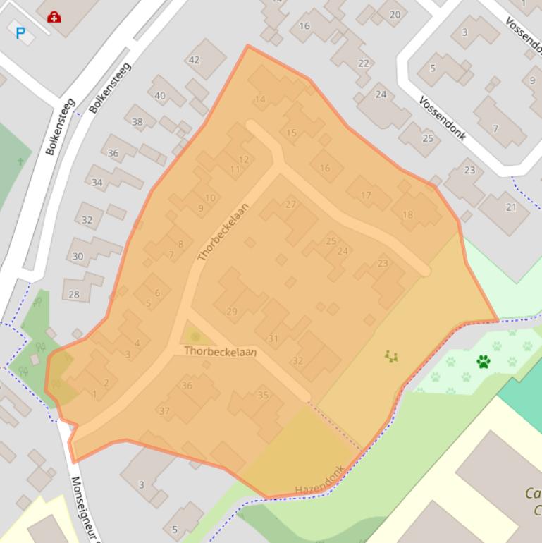 Kaart van postcodegebied 5103BT.