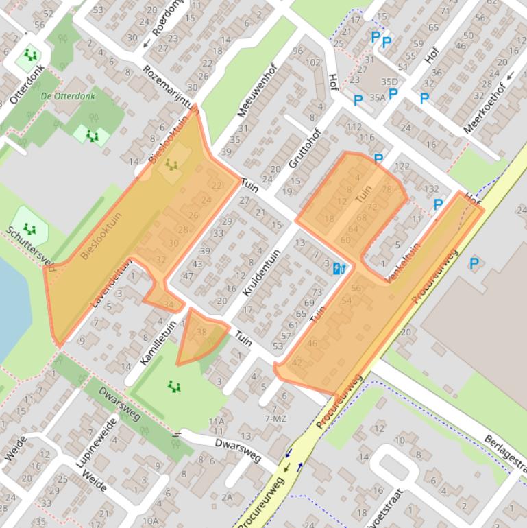 Kaart van postcodegebied 5103CE.