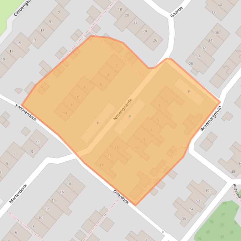 Kaart van postcodegebied 5103EP.