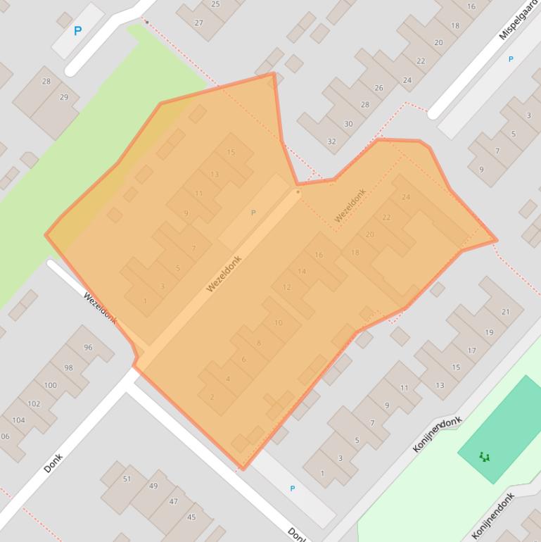 Kaart van postcodegebied 5103EV.
