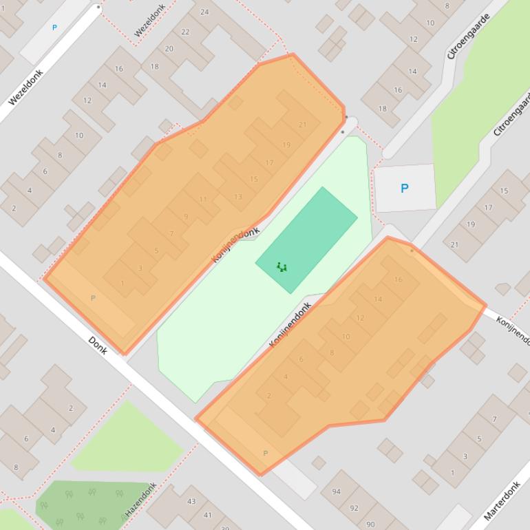 Kaart van postcodegebied 5103EW.
