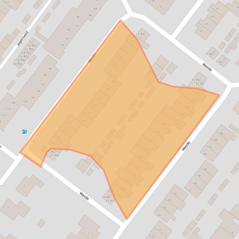 Kaart van postcodegebied 5103HT.