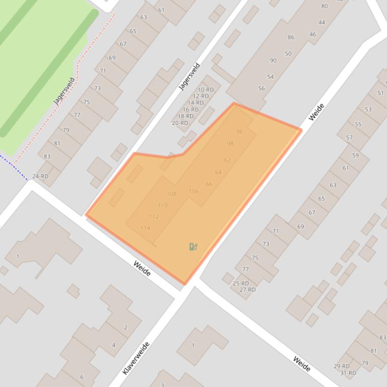 Kaart van postcodegebied 5103HX.