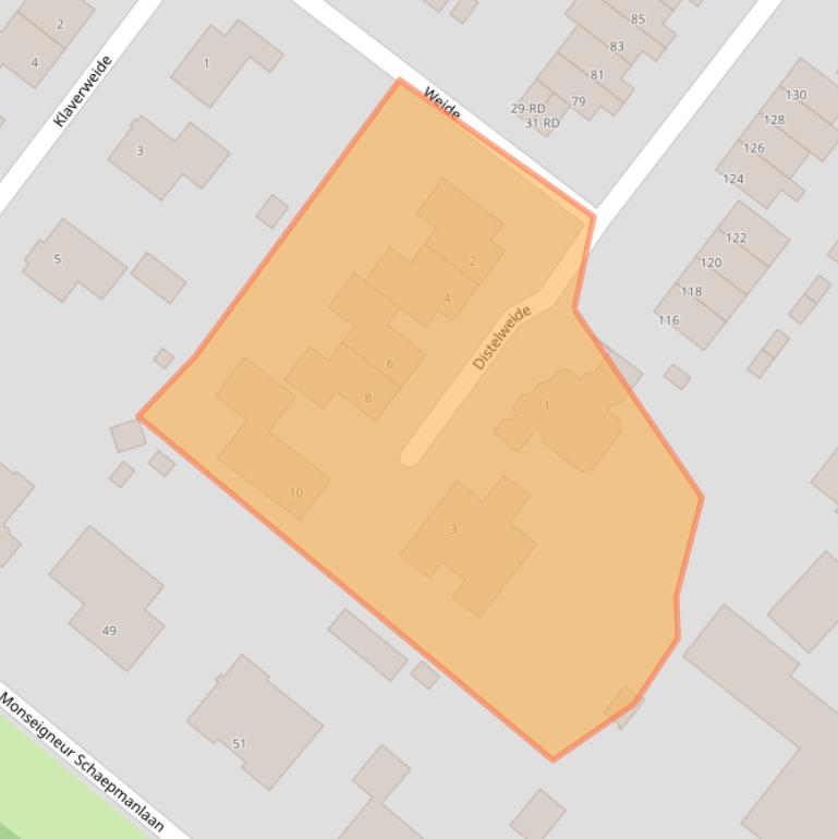 Kaart van postcodegebied 5103JD.