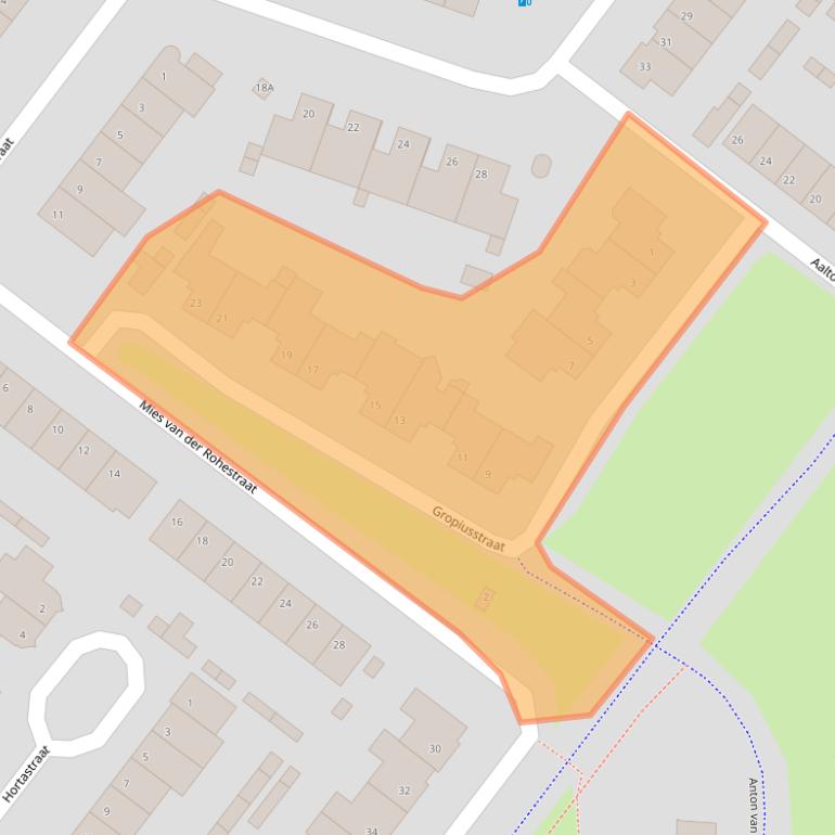 Kaart van postcodegebied 5103NT.