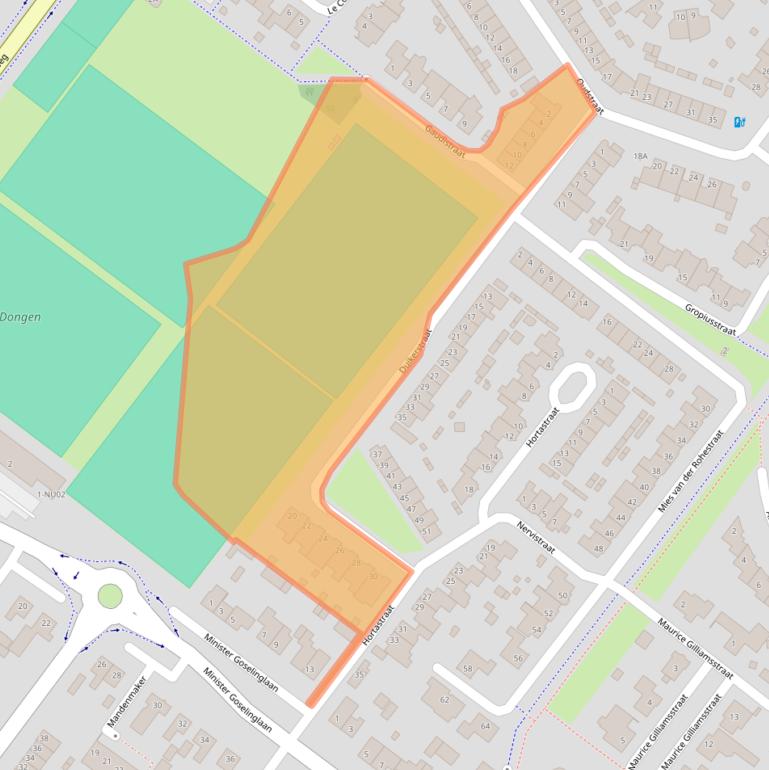 Kaart van postcodegebied 5103NW.
