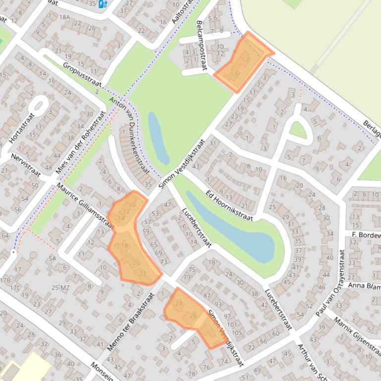 Kaart van postcodegebied 5103PB.