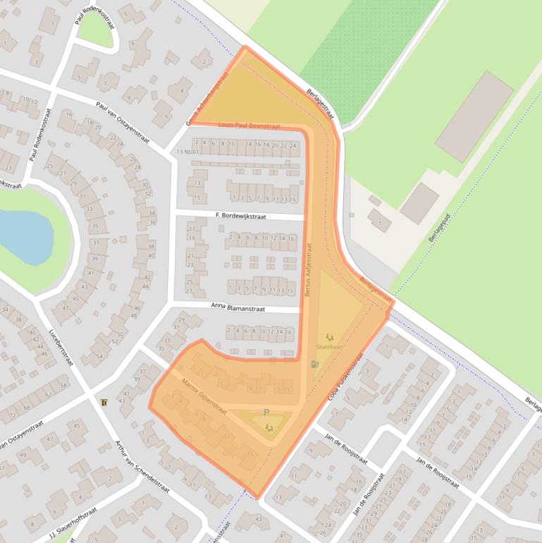 Kaart van postcodegebied 5103PJ.