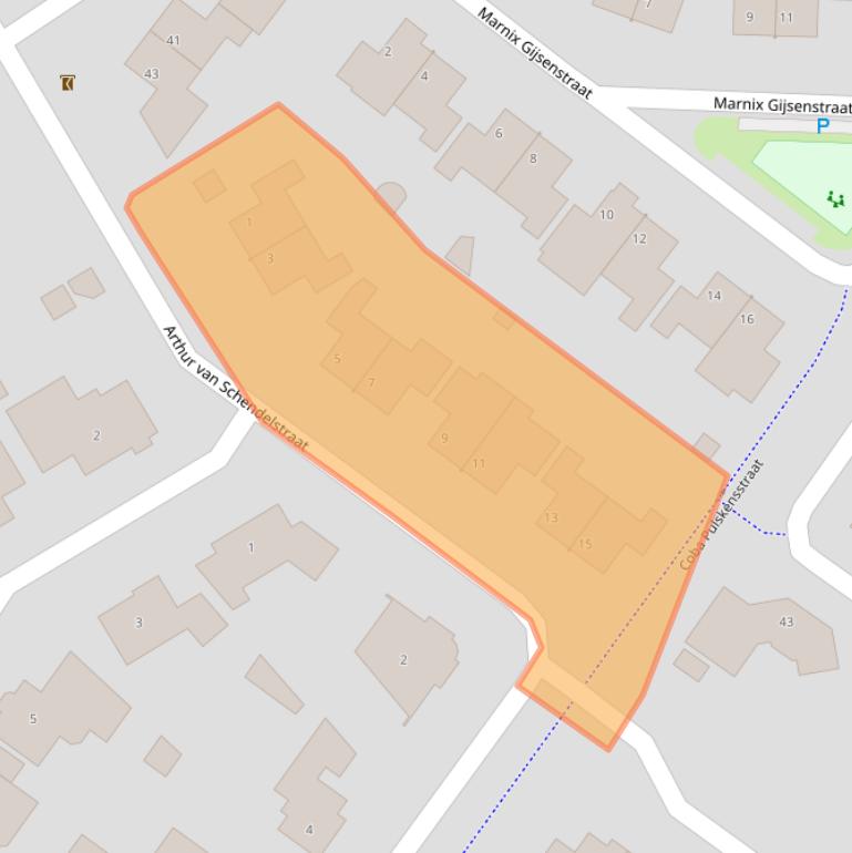 Kaart van postcodegebied 5103PK.