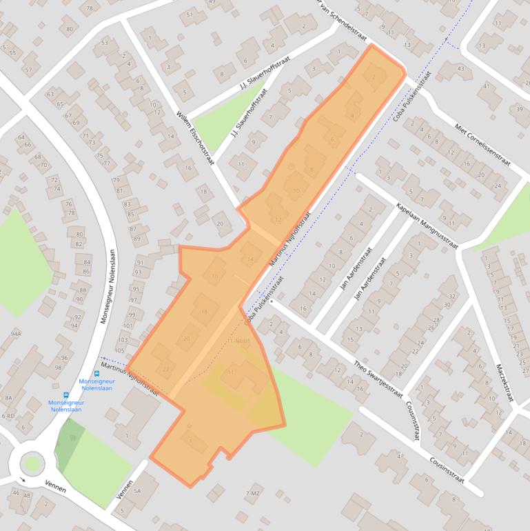 Kaart van postcodegebied 5103PL.