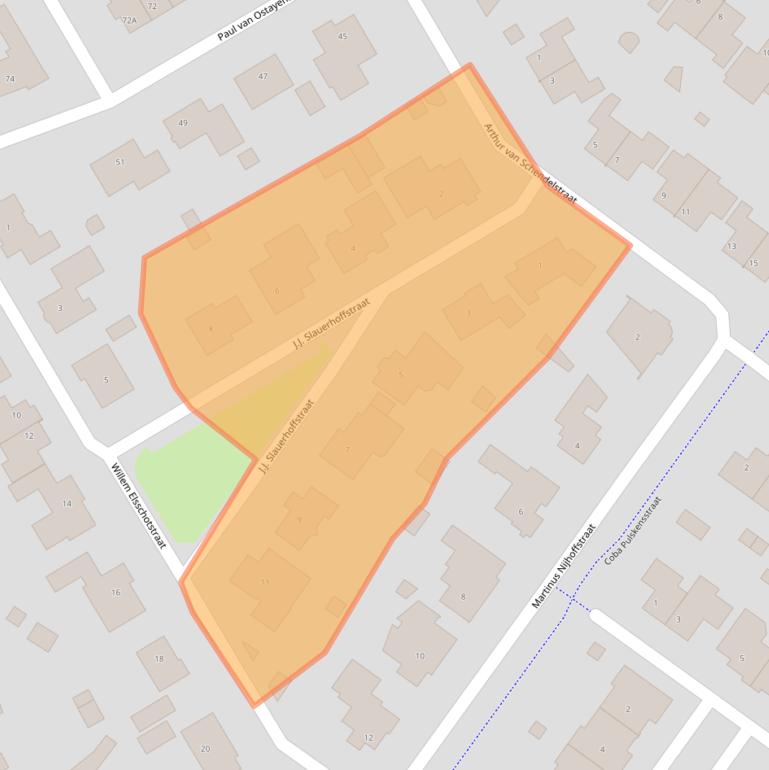 Kaart van postcodegebied 5103PN.