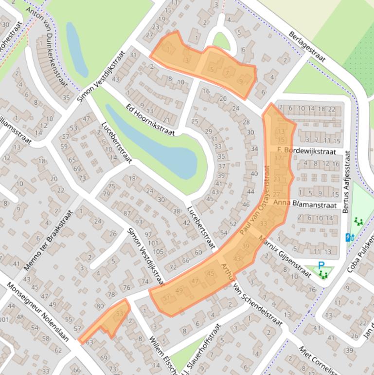 Kaart van postcodegebied 5103PP.