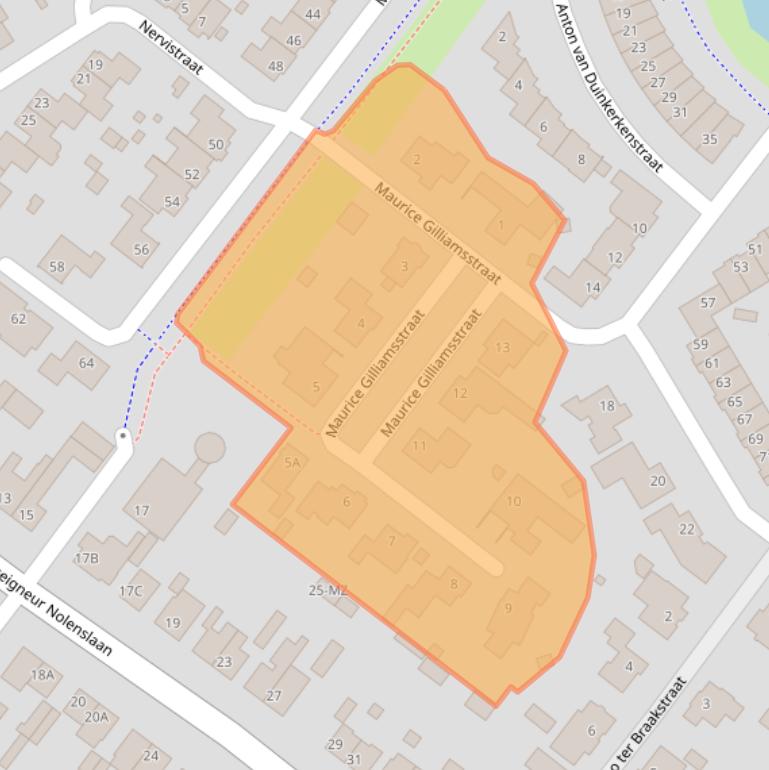 Kaart van postcodegebied 5103PW.