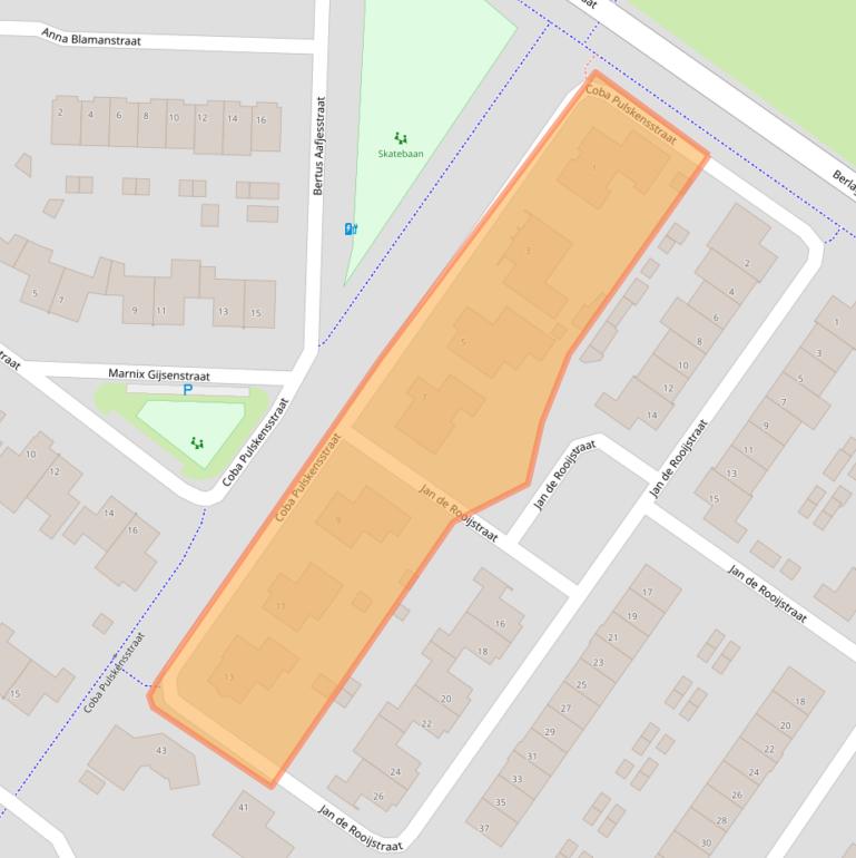 Kaart van postcodegebied 5103SB.