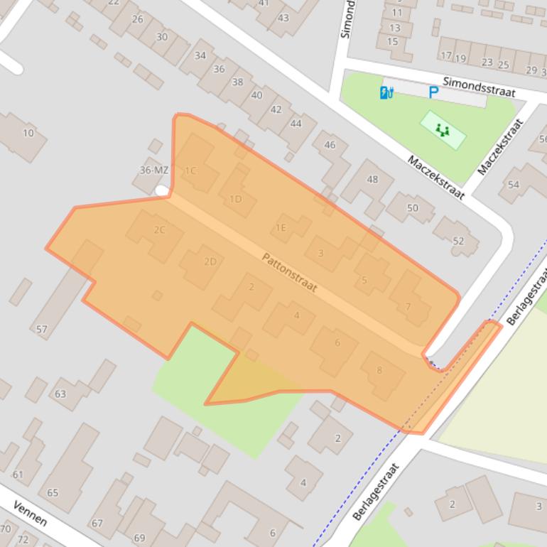 Kaart van postcodegebied 5103SP.