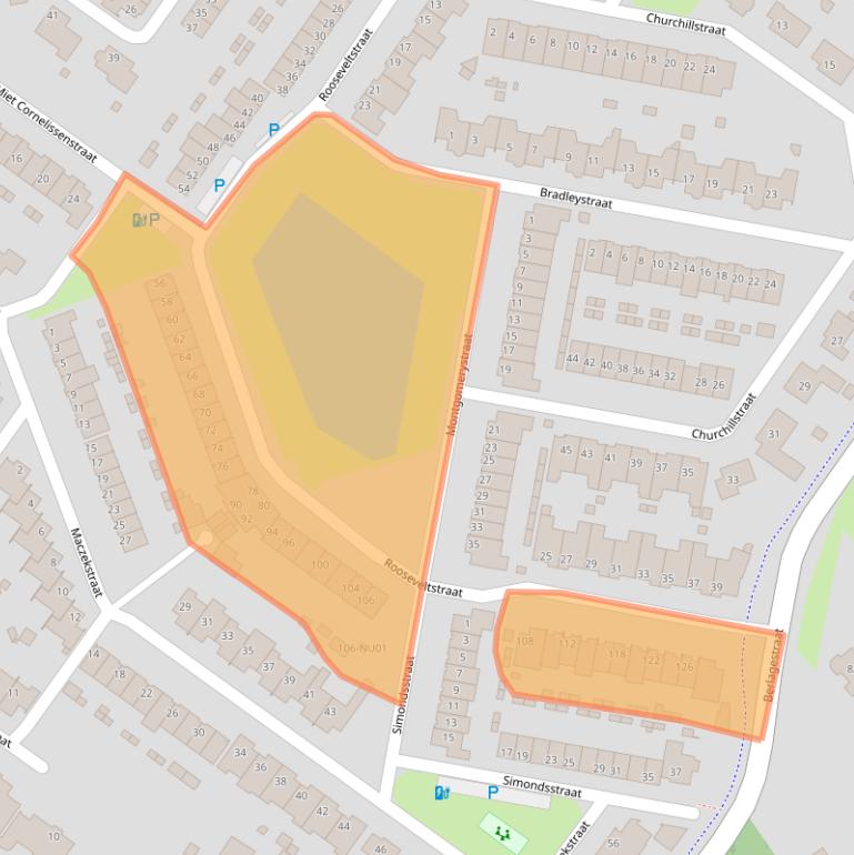 Kaart van postcodegebied 5103TD.