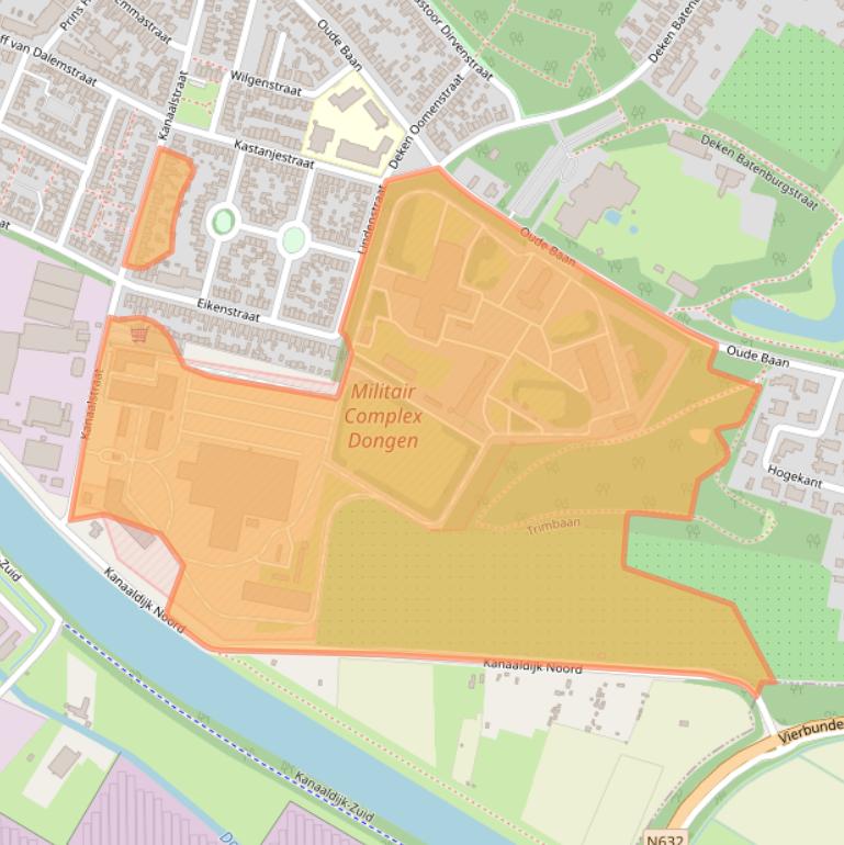 Kaart van postcodegebied 5104AB.