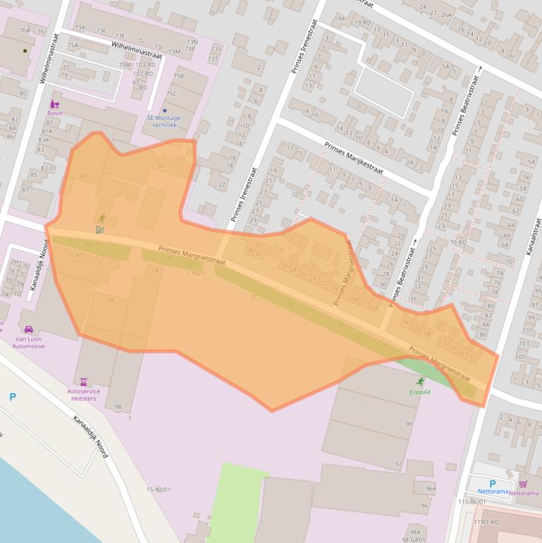 Kaart van postcodegebied 5104AE.