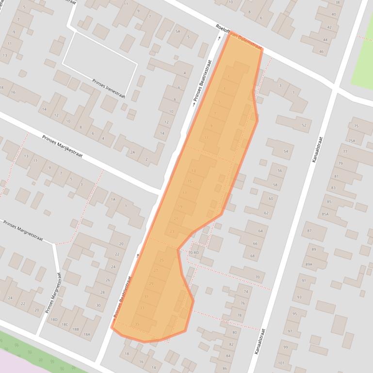 Kaart van postcodegebied 5104AG.