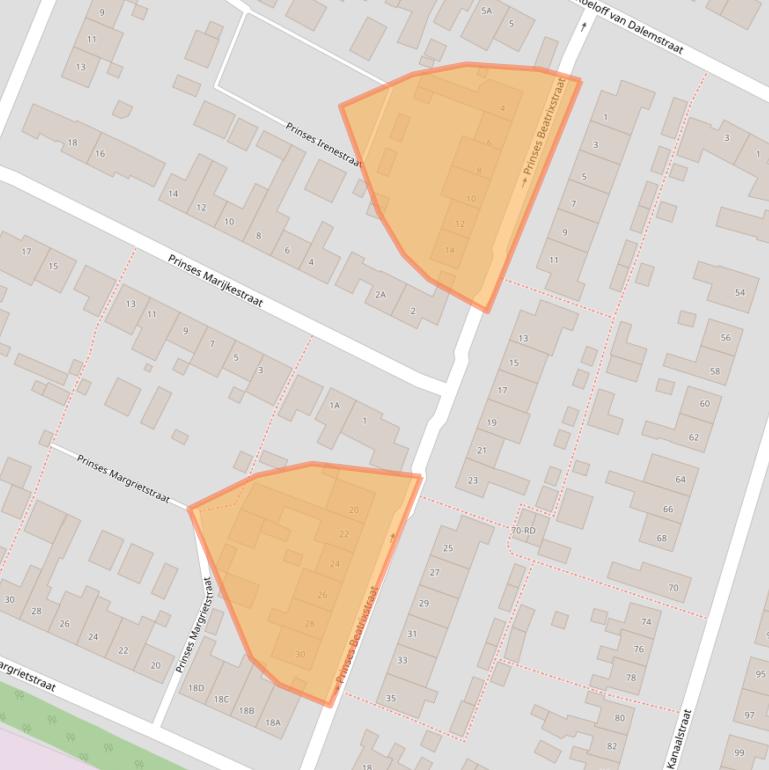 Kaart van postcodegebied 5104AH.