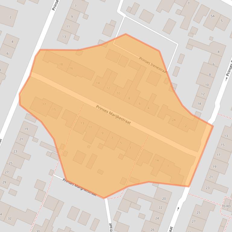 Kaart van postcodegebied 5104AJ.