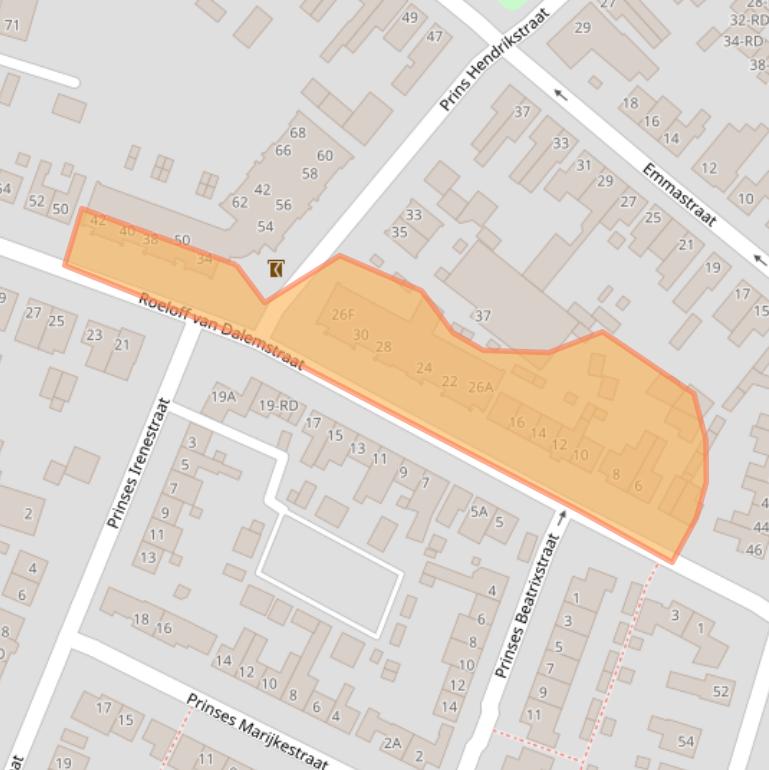 Kaart van postcodegebied 5104AM.