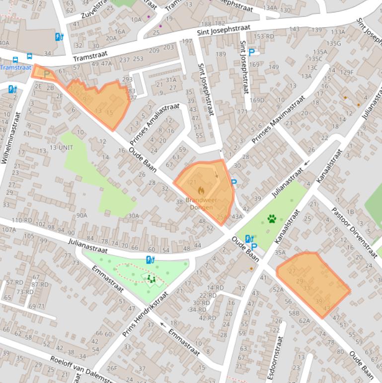 Kaart van postcodegebied 5104AV.