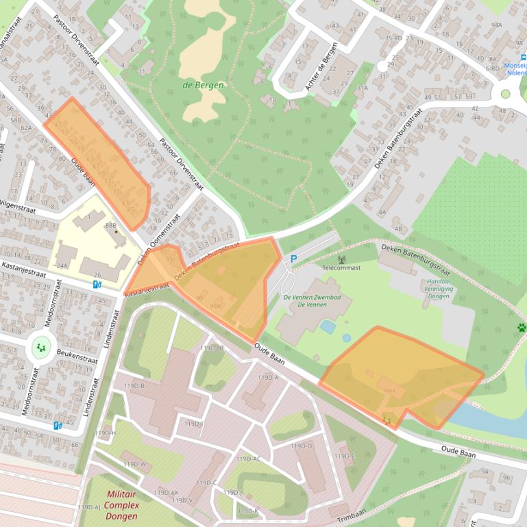 Kaart van postcodegebied 5104AW.