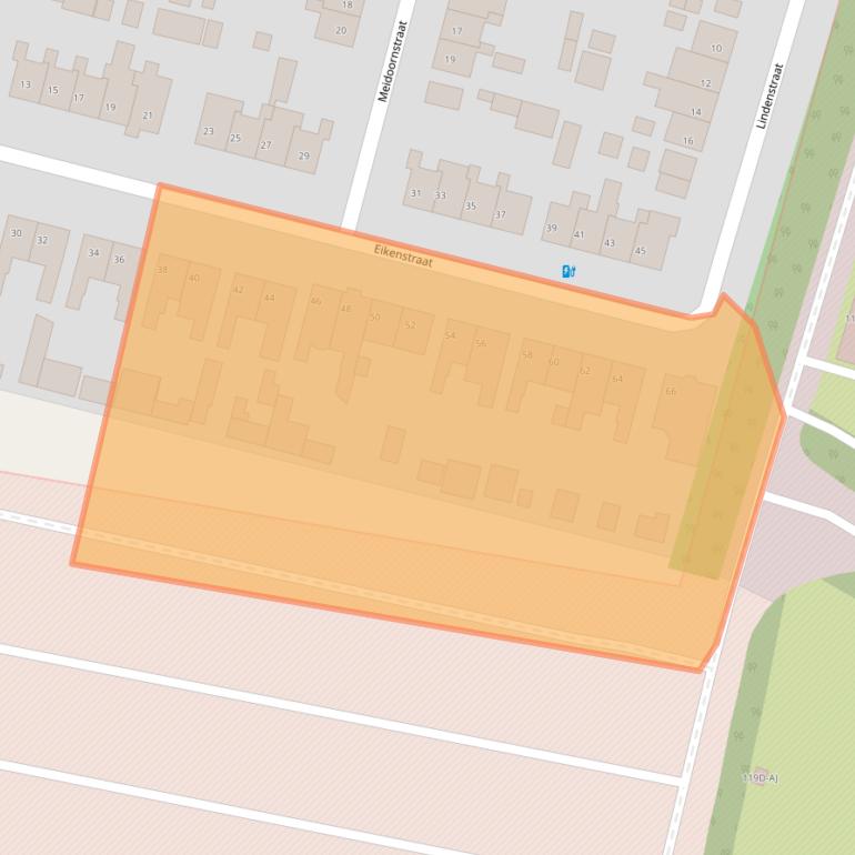 Kaart van postcodegebied 5104CD.