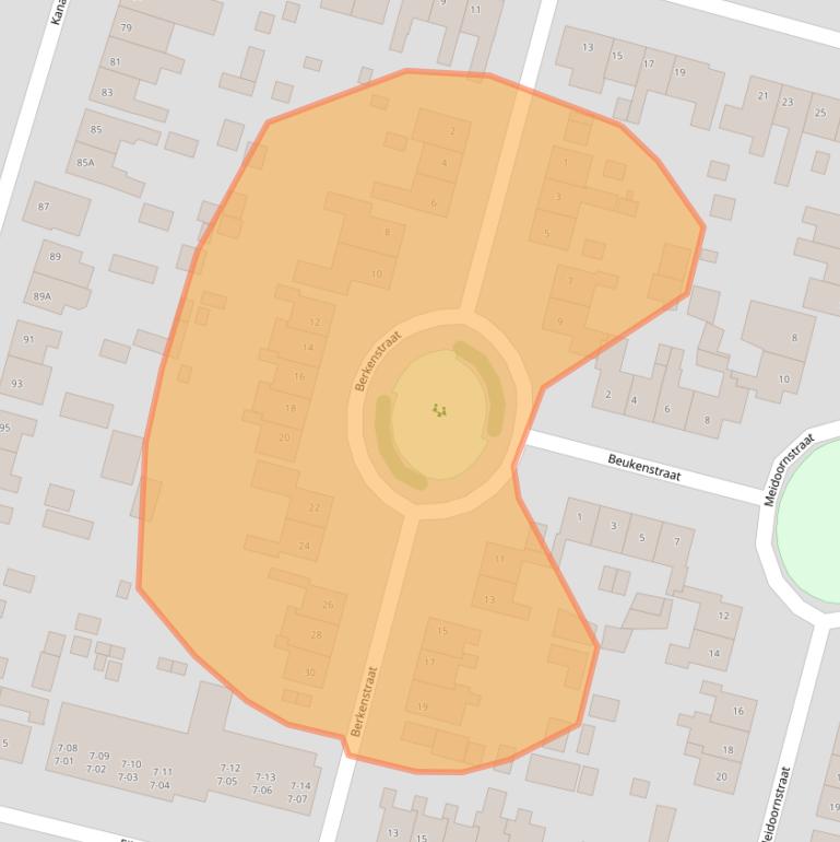 Kaart van postcodegebied 5104CE.