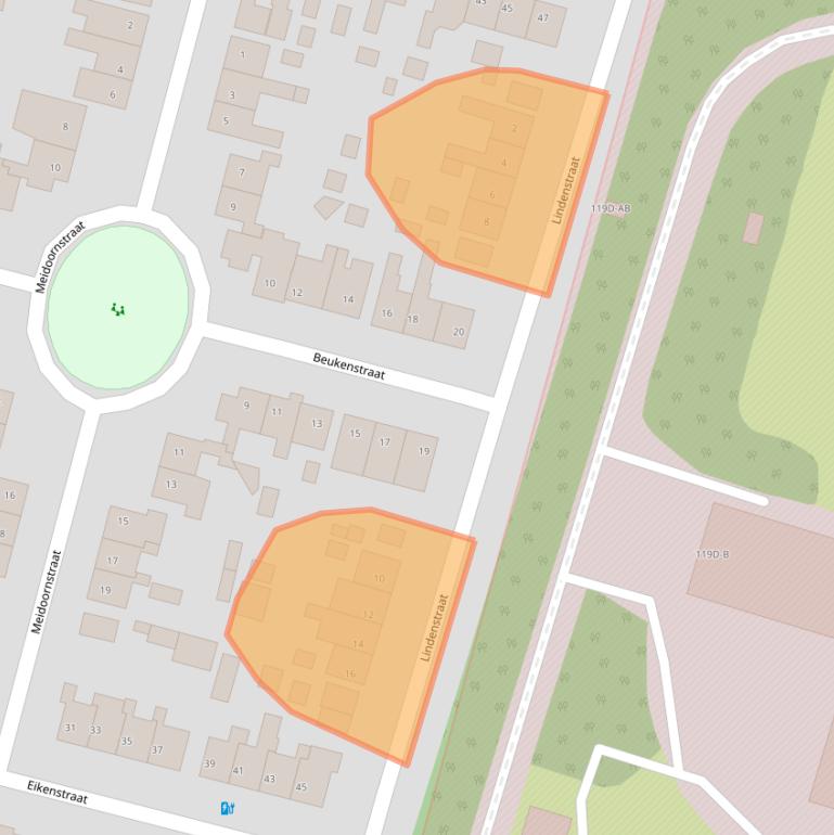 Kaart van postcodegebied 5104CJ.