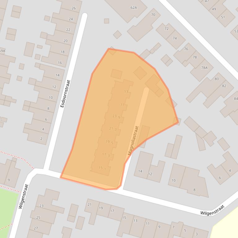 Kaart van postcodegebied 5104CN.