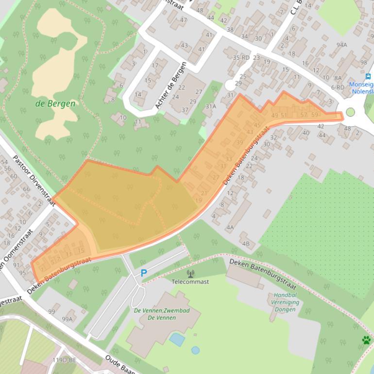 Kaart van postcodegebied 5104CP.