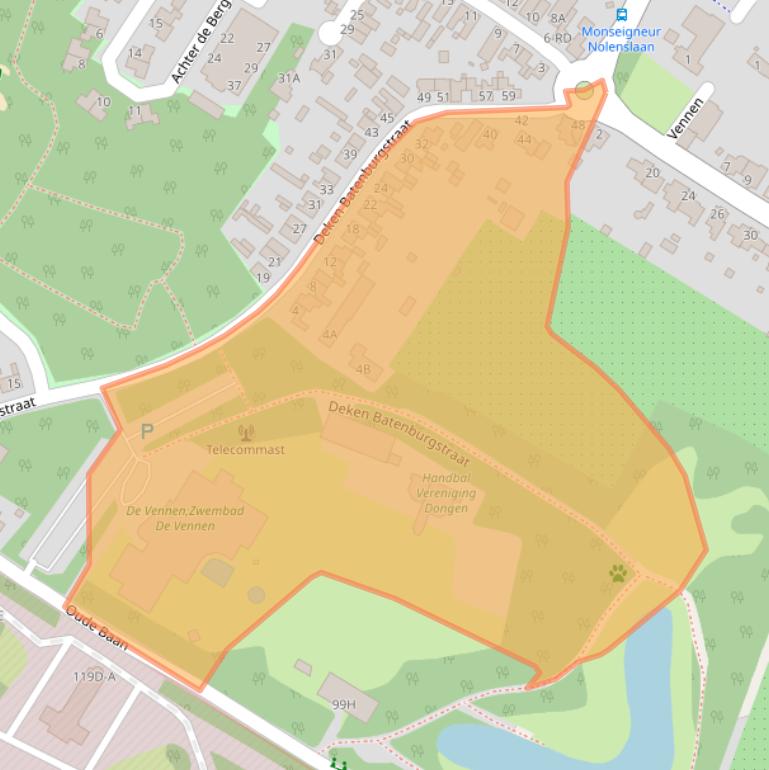 Kaart van postcodegebied 5104CR.