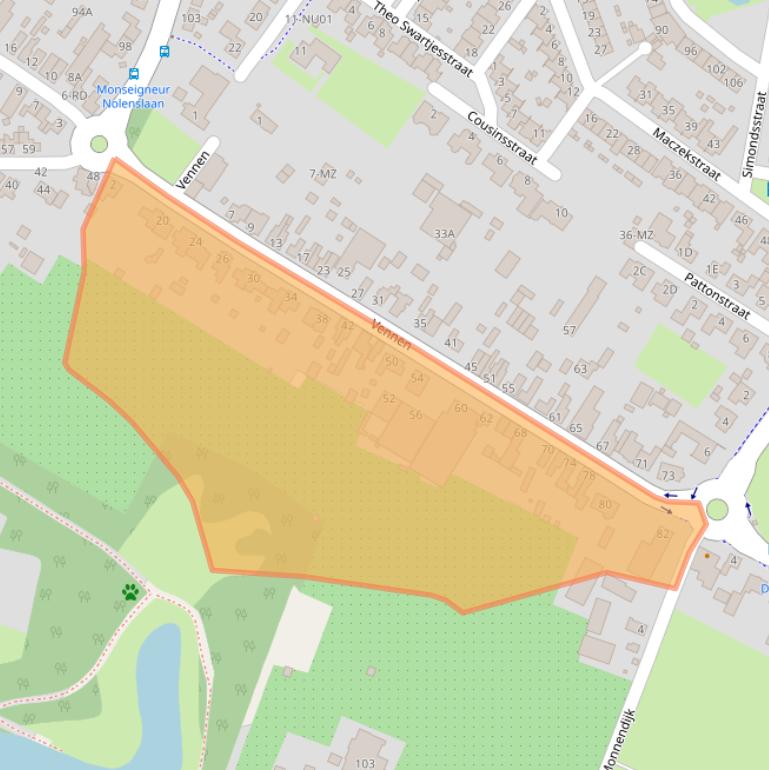 Kaart van postcodegebied 5104CV.