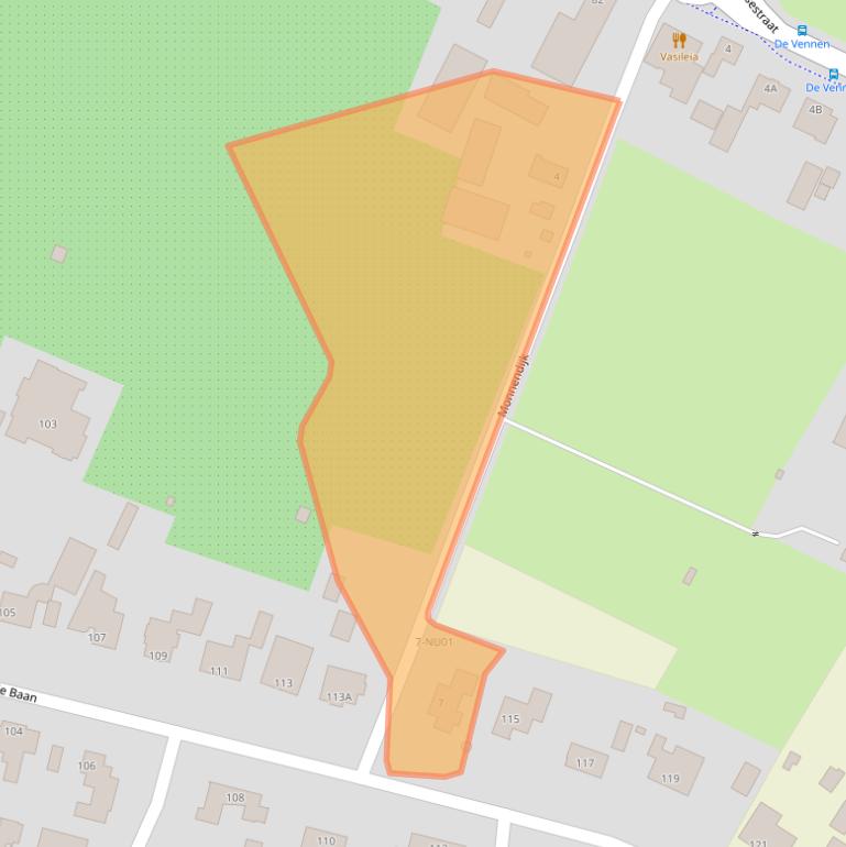 Kaart van postcodegebied 5104CW.