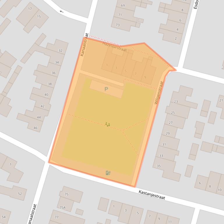 Kaart van postcodegebied 5104CX.