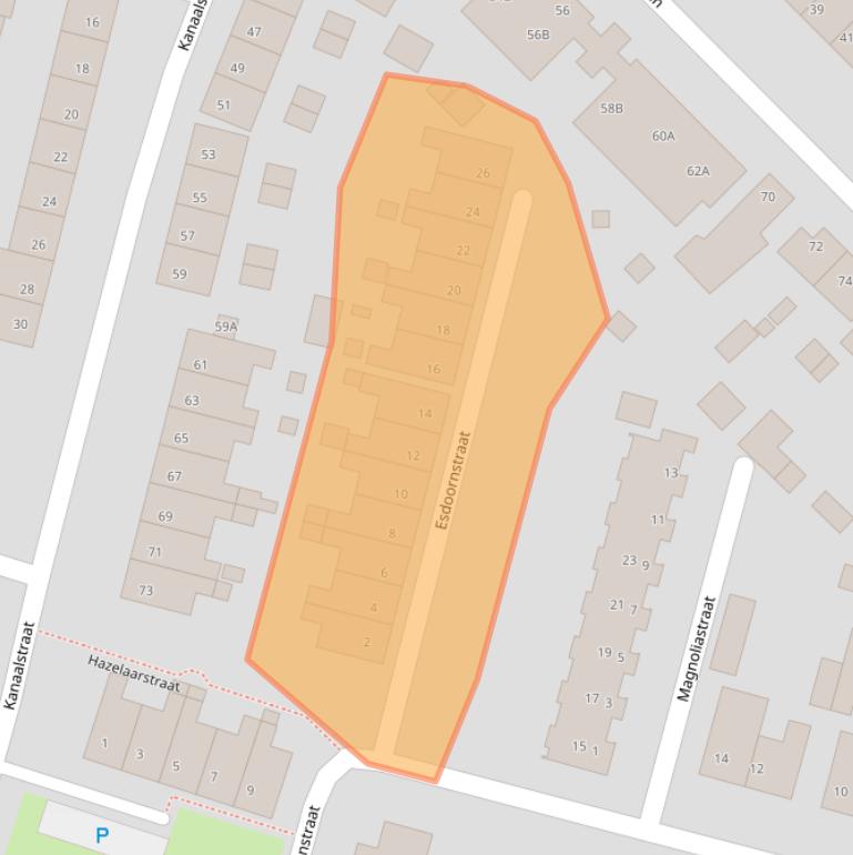 Kaart van postcodegebied 5104CZ.