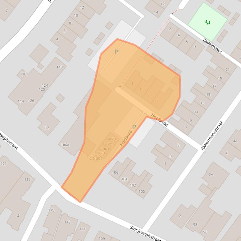 Kaart van postcodegebied 5104DA.