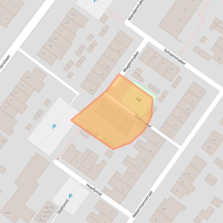 Kaart van postcodegebied 5104DC.