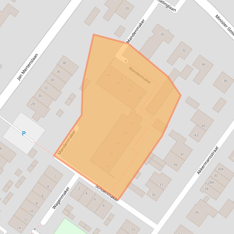 Kaart van postcodegebied 5104DE.