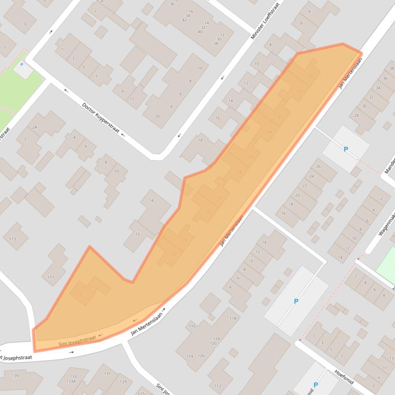 Kaart van postcodegebied 5104DG.