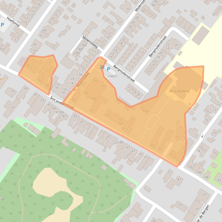 Kaart van postcodegebied 5104EG.