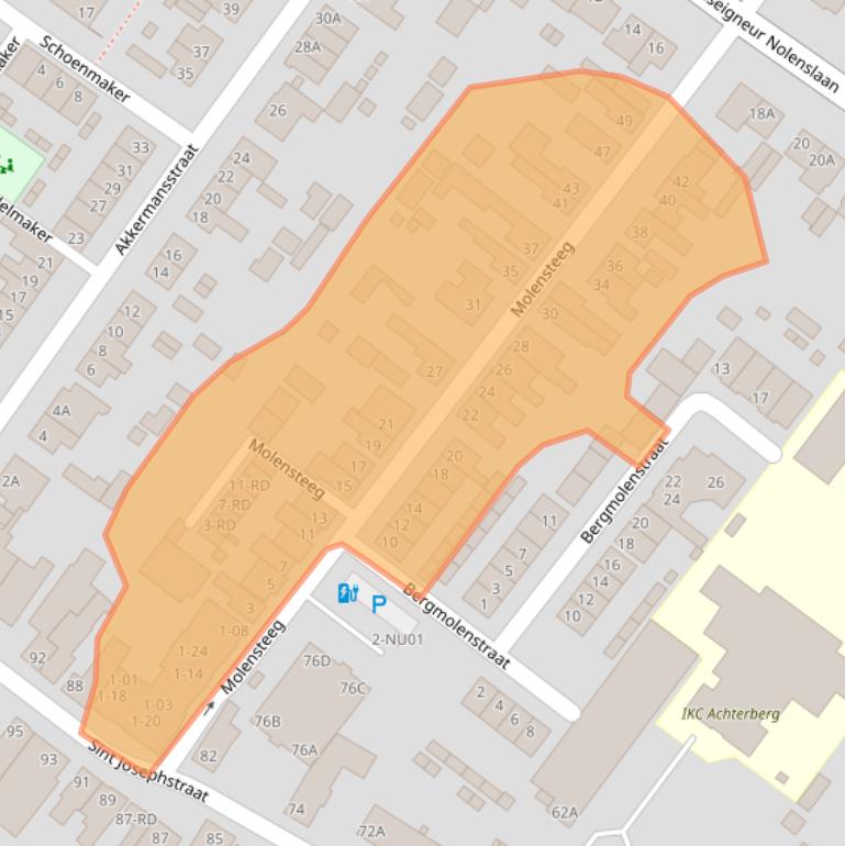 Kaart van postcodegebied 5104EM.