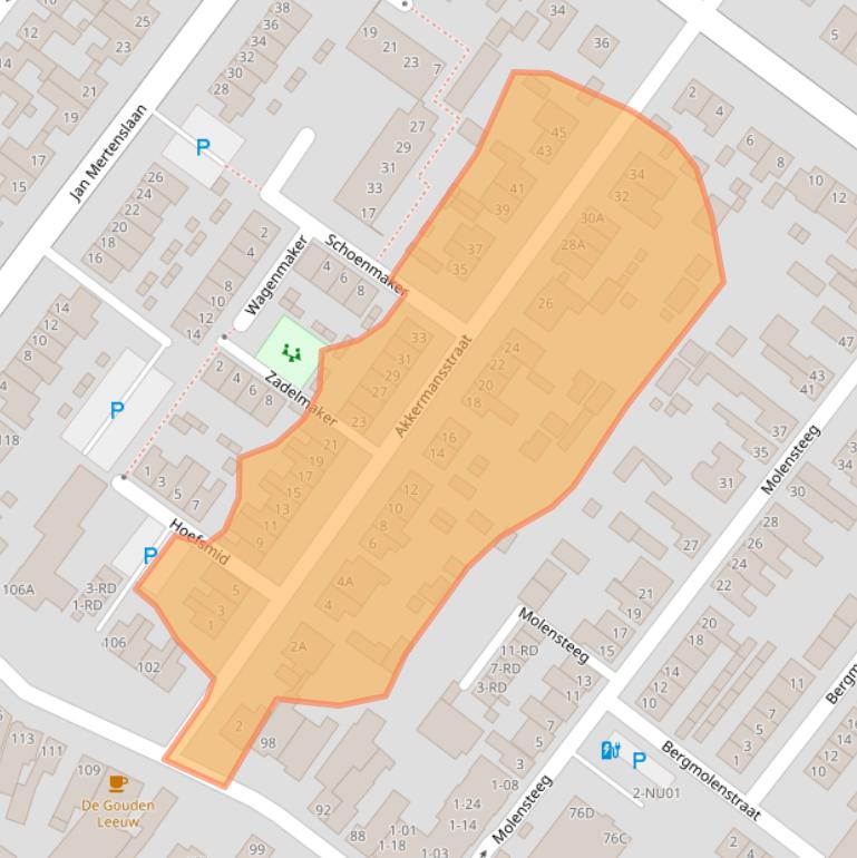 Kaart van postcodegebied 5104EN.