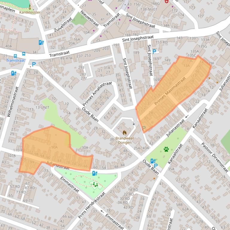 Kaart van postcodegebied 5104ES.