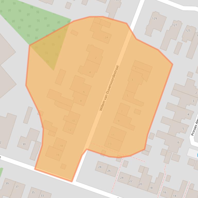 Kaart van postcodegebied 5104EW.