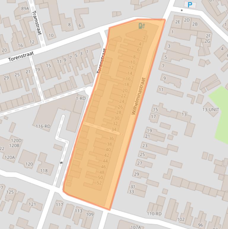 Kaart van postcodegebied 5104GC.