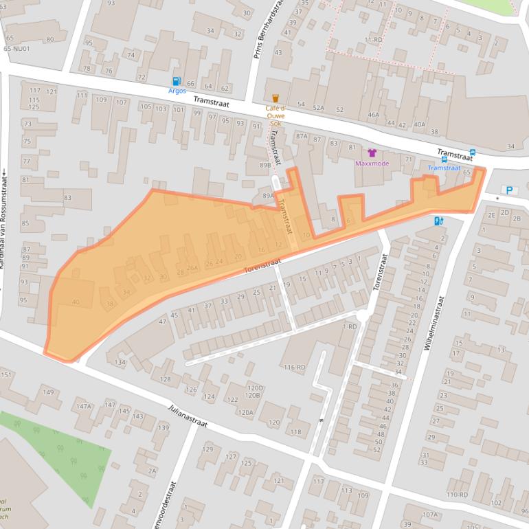 Kaart van postcodegebied 5104GG.